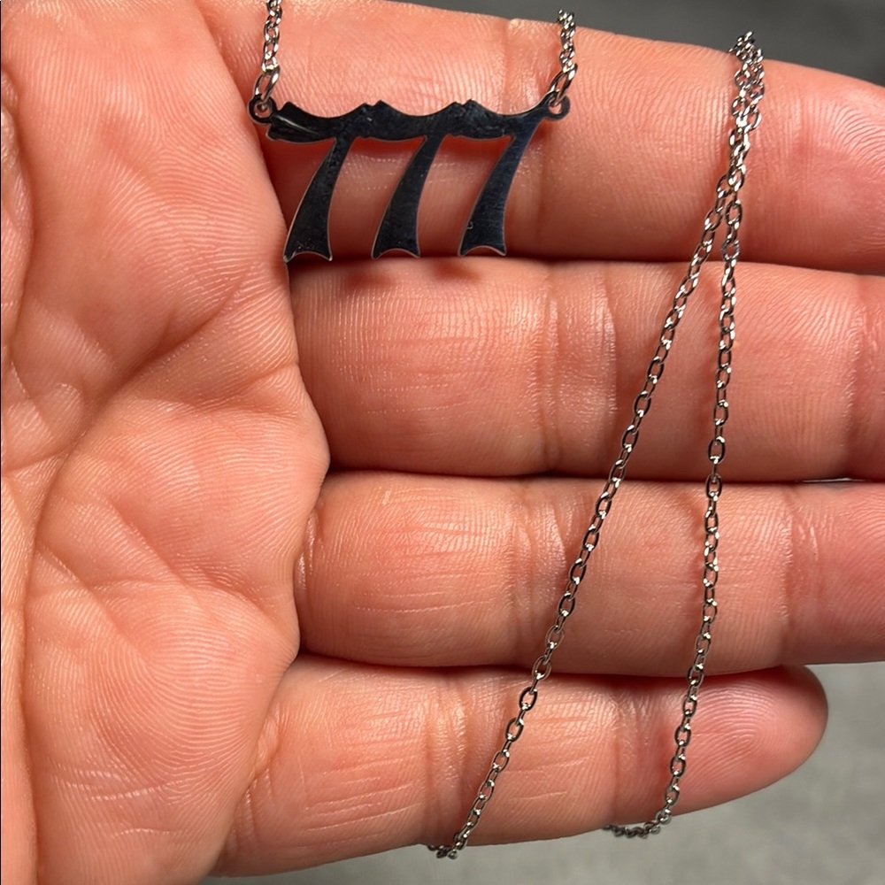 777 SilverAngel Number Necklace